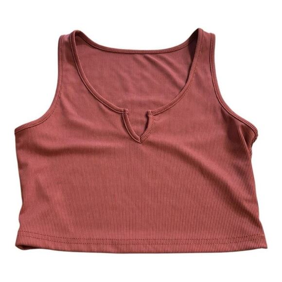 SHEIN Burnt Orange Ribbed Tank Crop top Size M - Picture 1 of 3